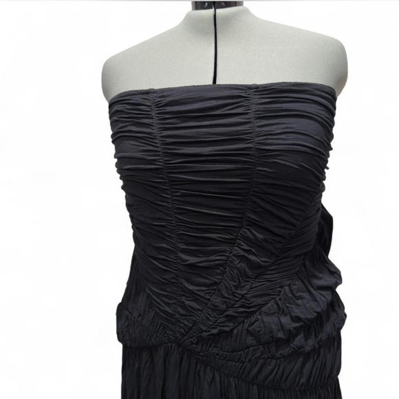 Anthropologie Celandine Strapless Ruched Asymmetrical Hem Midi Dress Plus Size​ - Picture 4 of 12